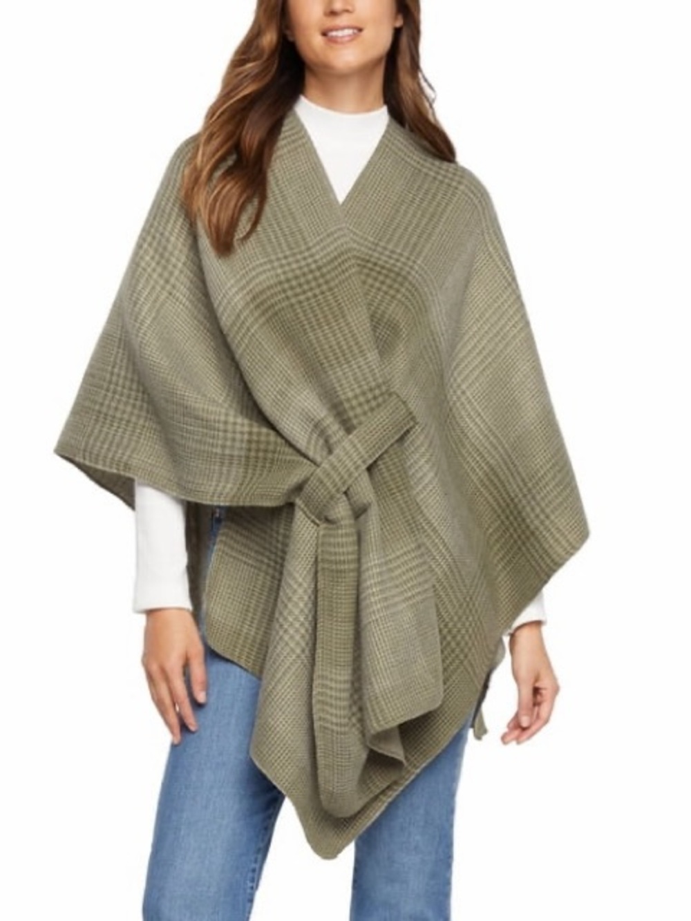 Woolrich Green Plaid Reversible Shawl Wrap